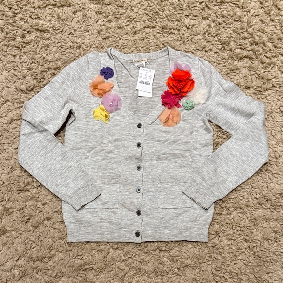 Crewcuts Other - NWT Crewcuts Gray Cardigan with Multi Color Flower Accents